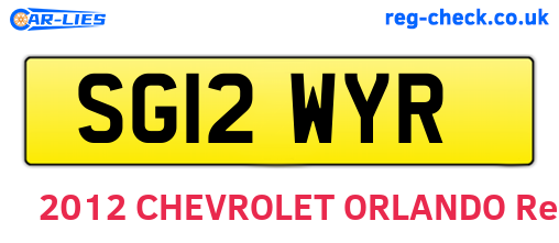 SG12WYR are the vehicle registration plates.
