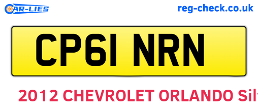 CP61NRN are the vehicle registration plates.