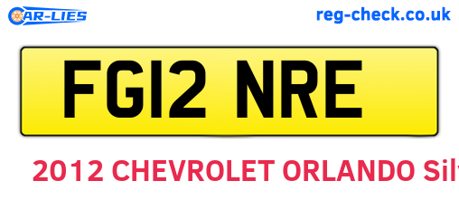 FG12NRE are the vehicle registration plates.