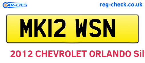 MK12WSN are the vehicle registration plates.