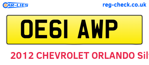 OE61AWP are the vehicle registration plates.