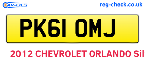 PK61OMJ are the vehicle registration plates.