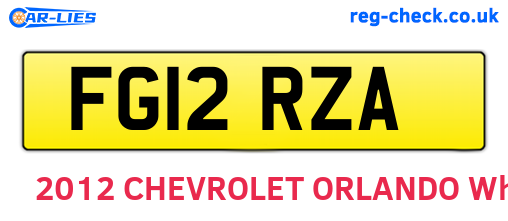 FG12RZA are the vehicle registration plates.