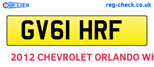 GV61HRF are the vehicle registration plates.