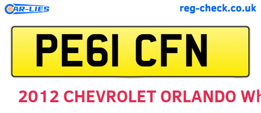 PE61CFN are the vehicle registration plates.