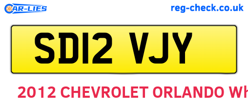 SD12VJY are the vehicle registration plates.