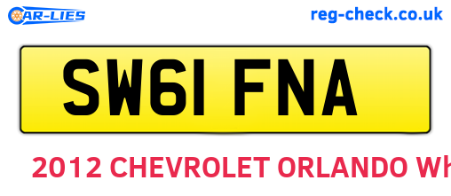 SW61FNA are the vehicle registration plates.