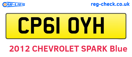 CP61OYH are the vehicle registration plates.