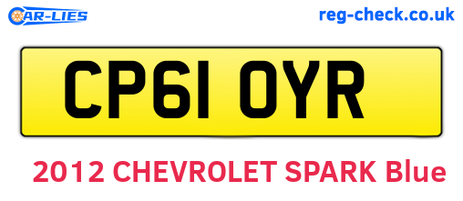 CP61OYR are the vehicle registration plates.