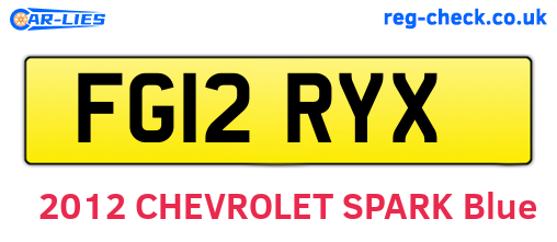 FG12RYX are the vehicle registration plates.