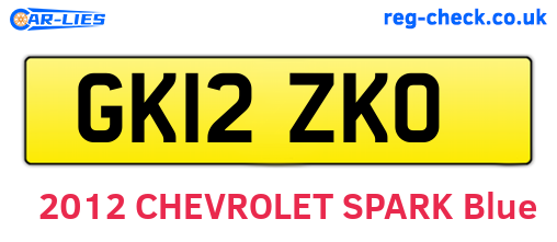 GK12ZKO are the vehicle registration plates.