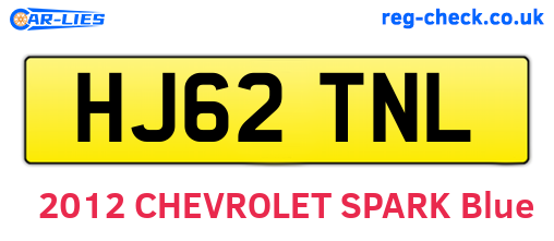 HJ62TNL are the vehicle registration plates.