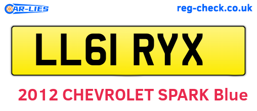 LL61RYX are the vehicle registration plates.
