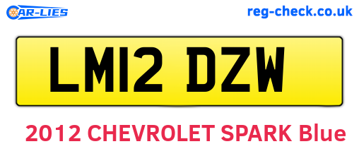 LM12DZW are the vehicle registration plates.
