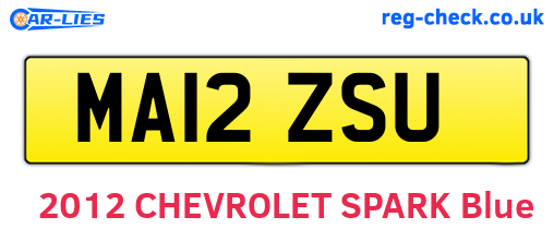MA12ZSU are the vehicle registration plates.