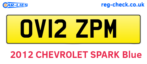 OV12ZPM are the vehicle registration plates.