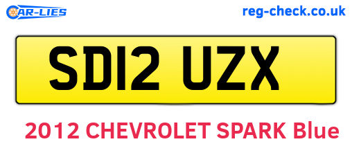 SD12UZX are the vehicle registration plates.