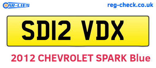 SD12VDX are the vehicle registration plates.