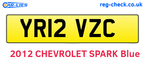 YR12VZC are the vehicle registration plates.