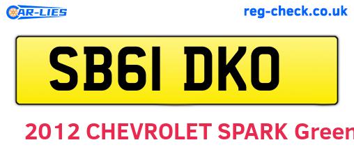 SB61DKO are the vehicle registration plates.