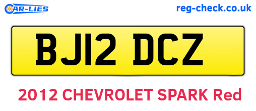 BJ12DCZ are the vehicle registration plates.