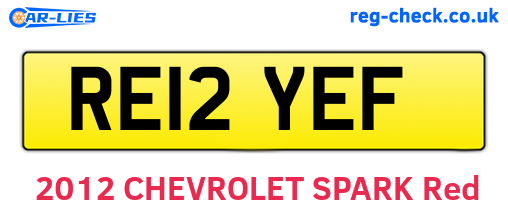 RE12YEF are the vehicle registration plates.