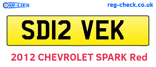 SD12VEK are the vehicle registration plates.