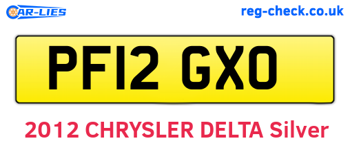 PF12GXO are the vehicle registration plates.