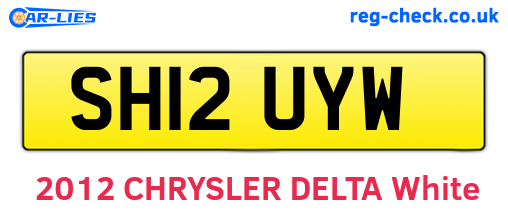 SH12UYW are the vehicle registration plates.
