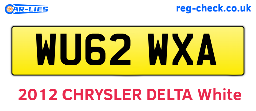 WU62WXA are the vehicle registration plates.