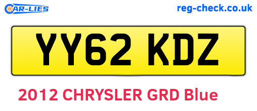YY62KDZ are the vehicle registration plates.
