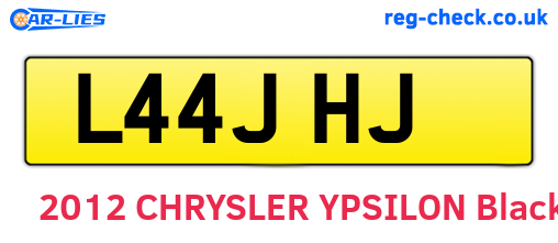 L44JHJ are the vehicle registration plates.