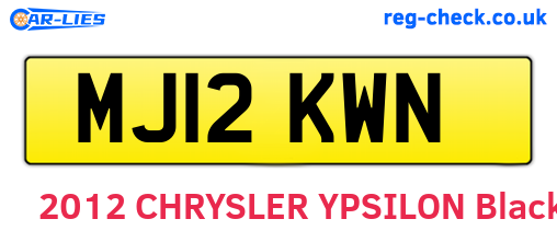 MJ12KWN are the vehicle registration plates.