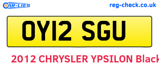 OY12SGU are the vehicle registration plates.