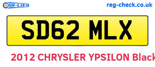 SD62MLX are the vehicle registration plates.