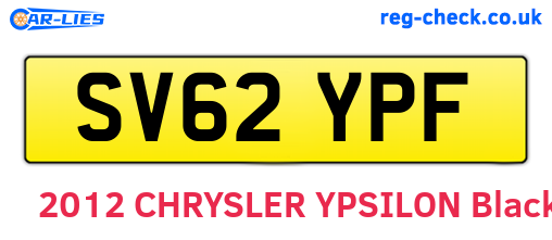 SV62YPF are the vehicle registration plates.