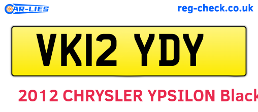 VK12YDY are the vehicle registration plates.
