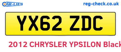 YX62ZDC are the vehicle registration plates.