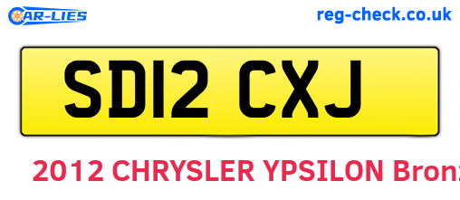 SD12CXJ are the vehicle registration plates.