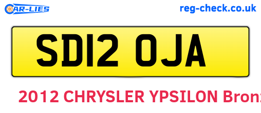 SD12OJA are the vehicle registration plates.