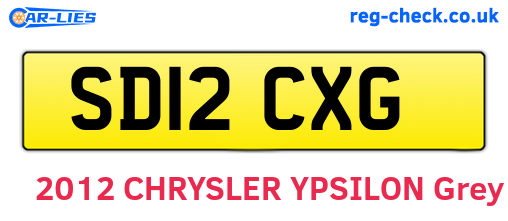 SD12CXG are the vehicle registration plates.