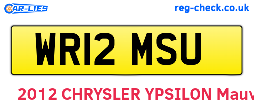 WR12MSU are the vehicle registration plates.