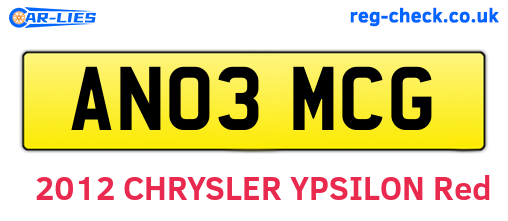 AN03MCG are the vehicle registration plates.