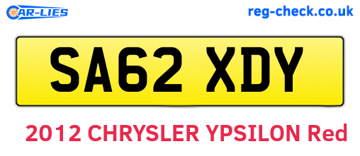 SA62XDY are the vehicle registration plates.