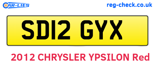 SD12GYX are the vehicle registration plates.