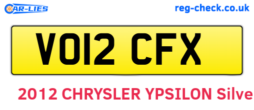 VO12CFX are the vehicle registration plates.