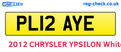 PL12AYE are the vehicle registration plates.