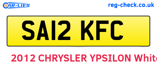 SA12KFC are the vehicle registration plates.