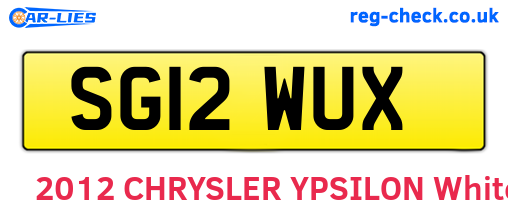 SG12WUX are the vehicle registration plates.