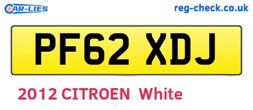 PF62XDJ are the vehicle registration plates.